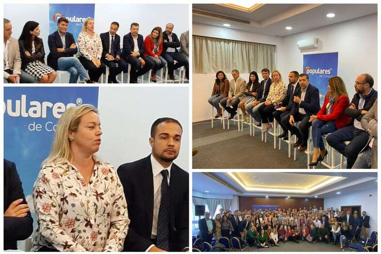 Sonsoles Martín, concejala y presidenta local del PP, en el centro de la imagen durante la Intermunicipal de su partido (Foto TA)